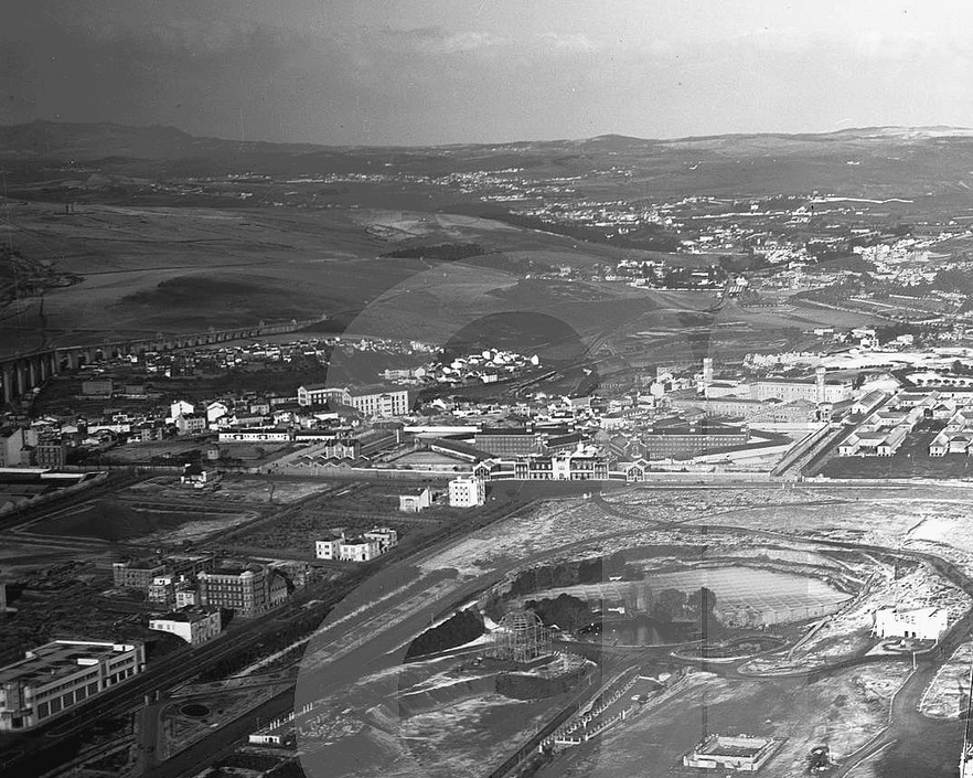 Vista aérea sobre o Praque Eduardo VII, Lisboa (Pinheiro Correia, ante 1937)