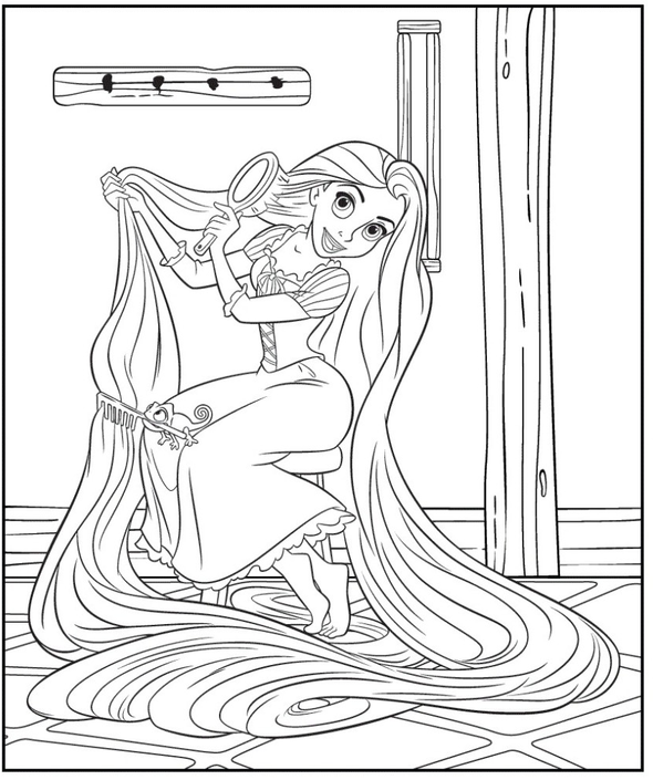 Princesa Rapunzel para Colorir - Desenhos para Pintar da Disney -  Brinquedos de Papel